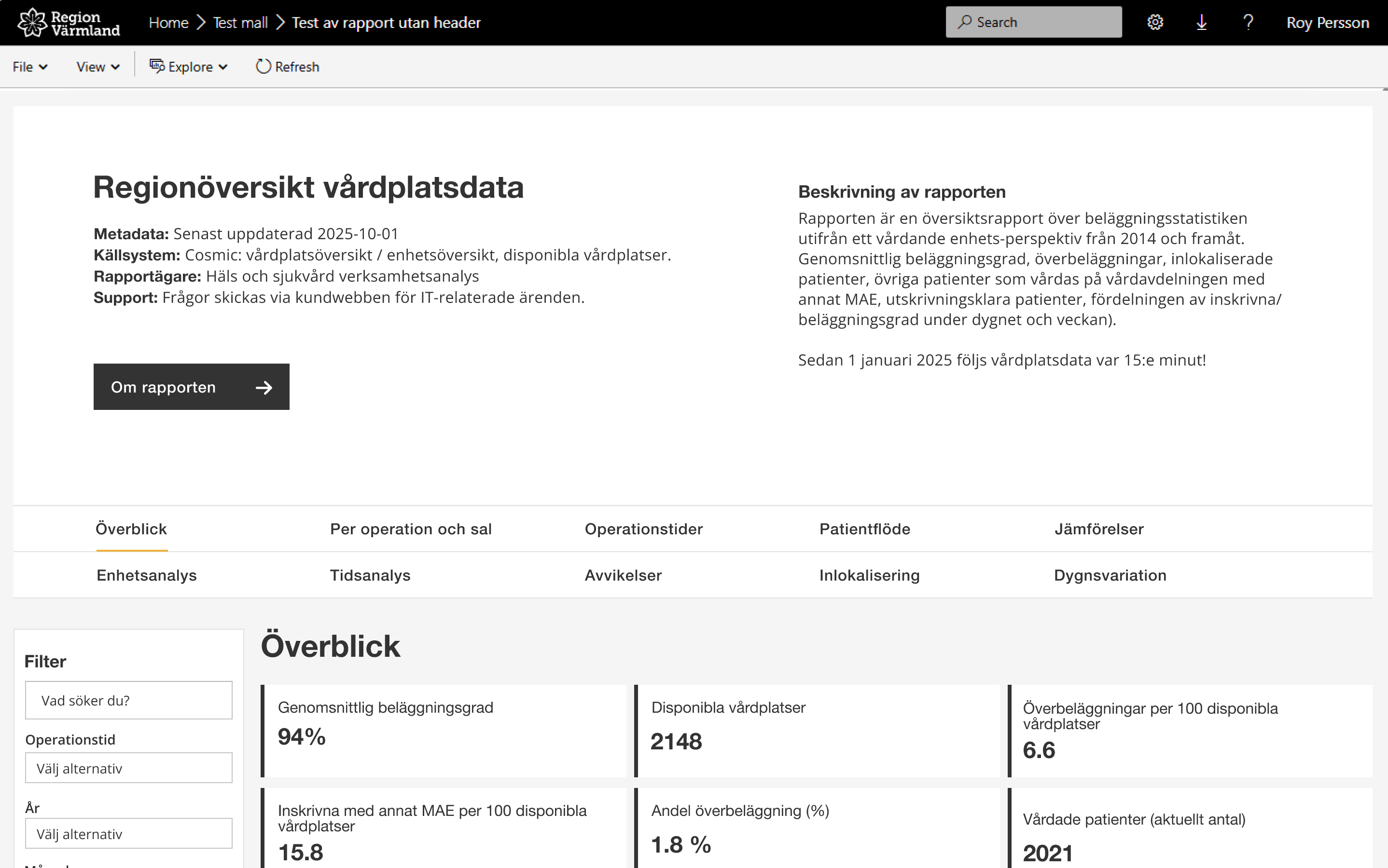 Design för Power BI rapporter